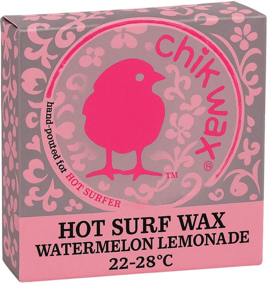 Cire de surf Chikwax Hot – Cire à Water Tropical – Limonade pastèque – 22-28°C – Adhérence et traction maximales – Respectueuse de l’environnement