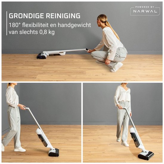Rowenta X-Clean 10 GZ7540 - 2-in-1 Vloerreiniger - Stofzuiger & dweil in 1 - 60 min gebruikstijd - Zelfreiniging & droging
