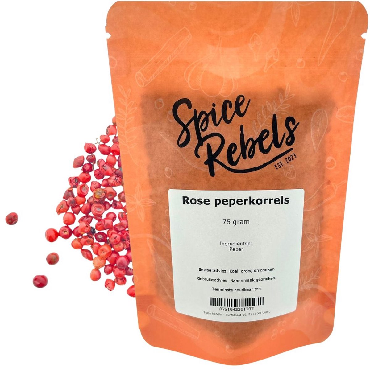 Spice Rebels - Rose peperkorrels - zak 75 gram