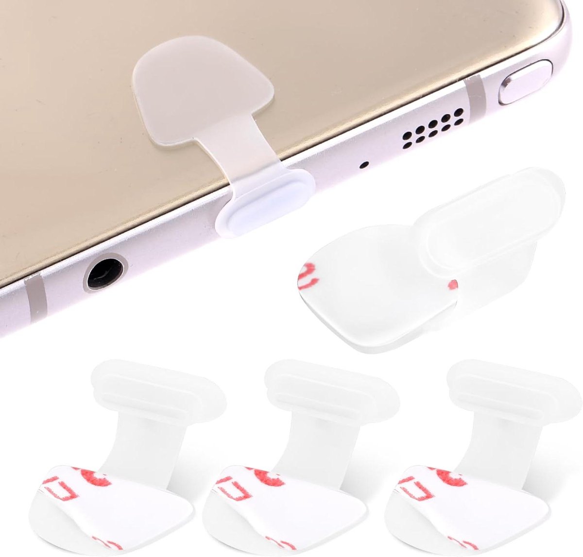 Allecto Plus - 4 stuks USB Type C Stofpluggen Siliconen Stofkap Anti-stof Opladen Compatibel met Laptop Smartphone