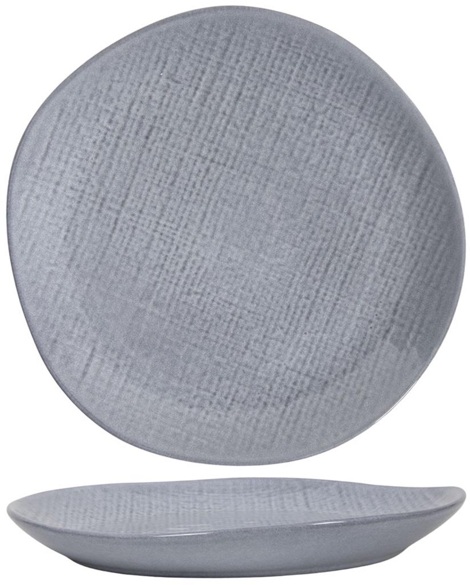 Ontbijtbord woven textiel grijs Ø21cm