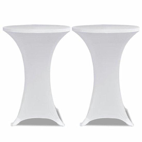 vidaXL Housse de table haute extensible Ø60 cm Wit (2 pièces) - Housse de meuble - Housses de meubles - Housse de table haute - Housses de table haute