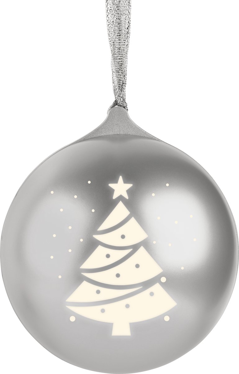 EPOK - Lichtgevende Kerstbal met Bluetooth Speaker en Kerstmuziek - Zilver