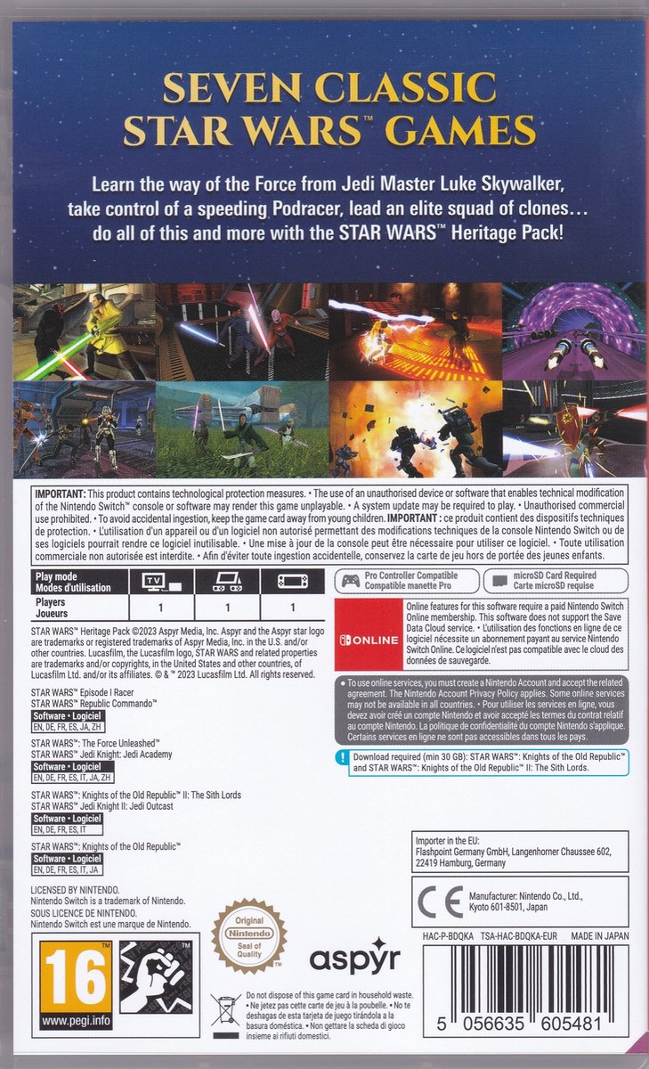 Star Wars Heritage Pack - 7 Classic Games Switch