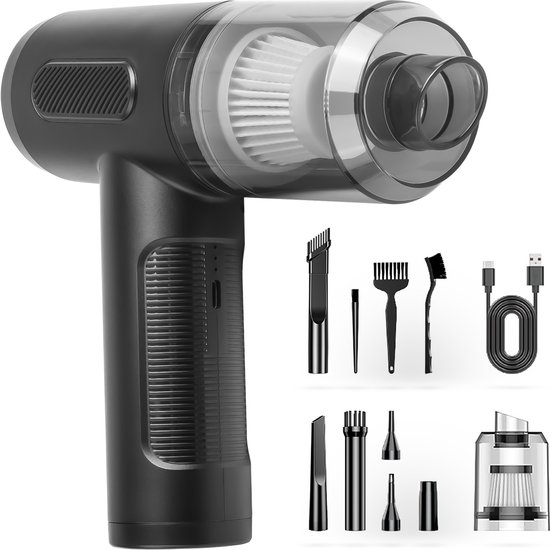 Aspirateur de voiture et dépoussiéreur à main - Aspirateur à main 3 en 1, pompe à air et souffleur de poussière - Rechargeable