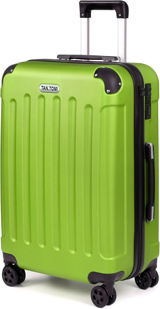 TAN.TOMI Reiskoffer Medium - 65L - Koffers -Trolley Koffer - Reiskoffer met wielen - Cijferslot - Lichtgewicht & Stevig - Groen