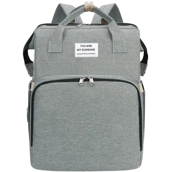 WiebelTandje Luier en Verzorgingstas met Verschoonmatje incl Houten Tandendoos JONGEN – Kraamcadeau - Watervast Baby Rugzak Tas met Uitschuifbaar Baby Box – USB Kabel - Multifunctionele Baby Luier Tas – Verzorgingstas Baby - Verschoon en Slaap Bedje