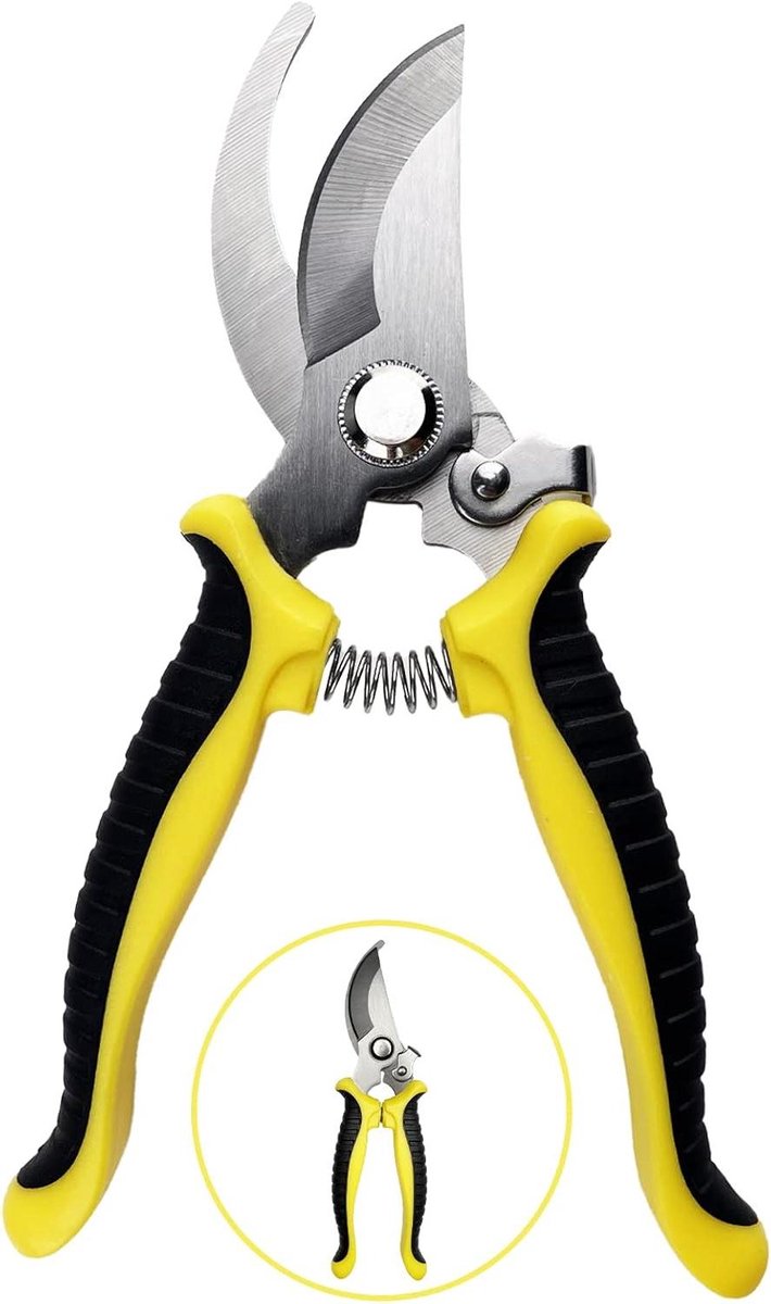 Non-Slip Garden Shears with Lock Handle - Professional Scissors for Repair, Trimming Shrubs, Fences, and Plants
