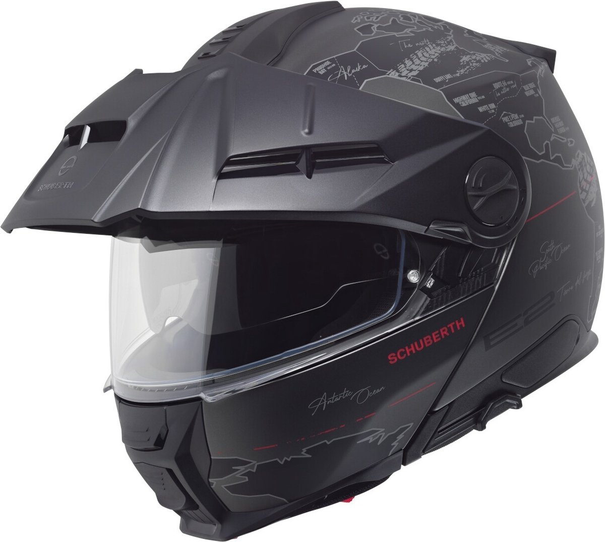 Schuberth E2 Atlas Antraciet Zwart Systeemhelm - Maat XS - Helm
