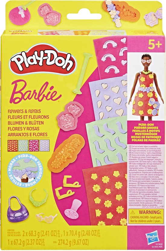 Play-Doh-patronenpakket Barbie Fleurige bloemen - Navulset - Boetseerklei