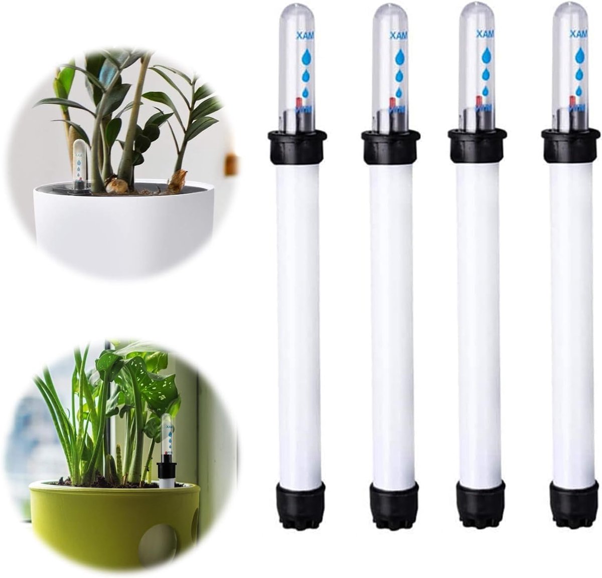 Bodemvochtigheidsmeter - 4 Stuks - Plantenwaterniveau-Indicator - Test Voor Binnen- En Buitenbewatering Van Planten - Wit