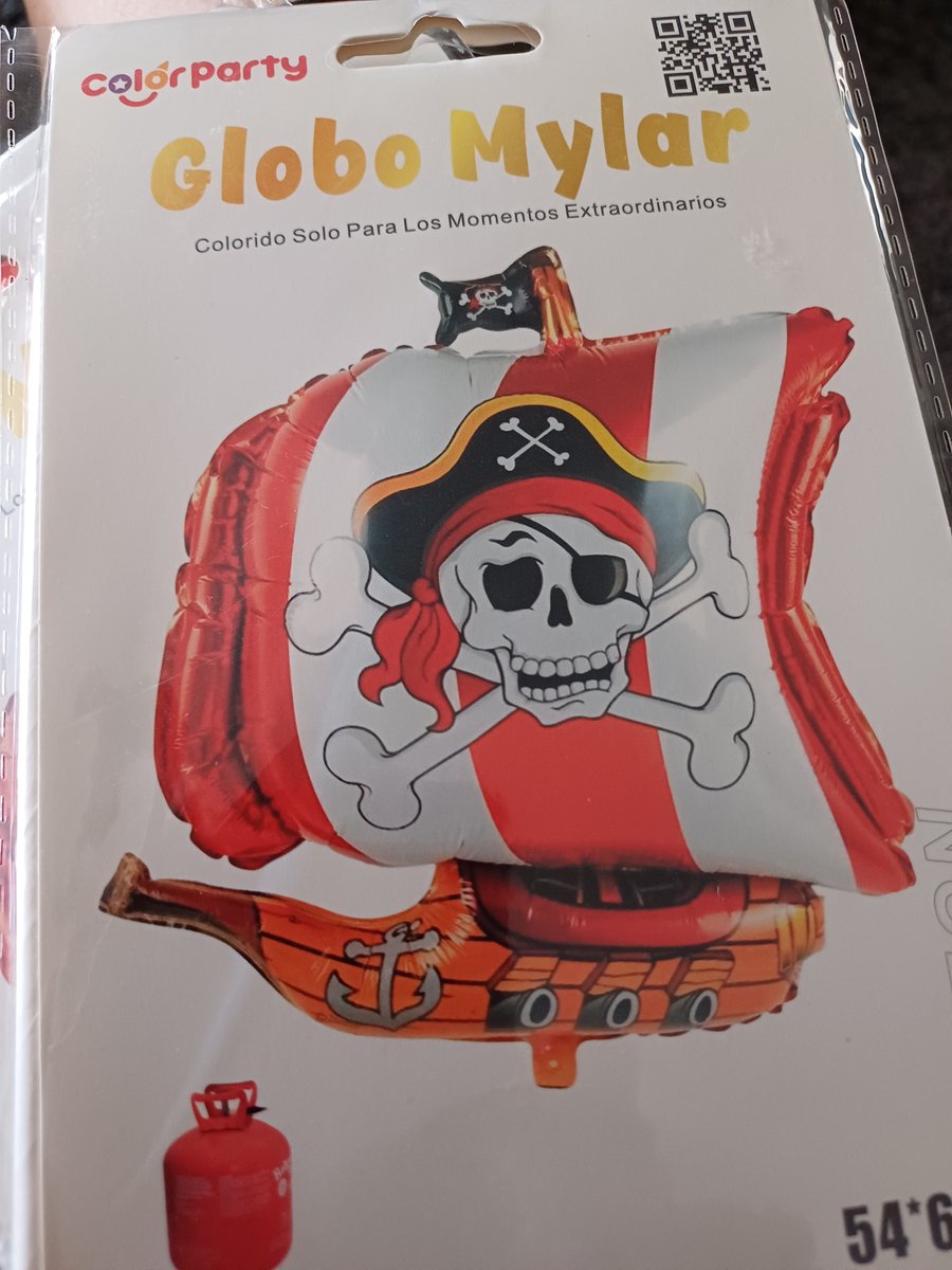 Folieballon piratenschip 54x68cm
