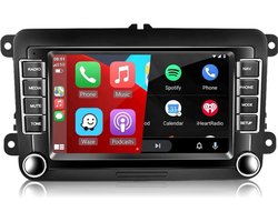 Navigatiesysteem auto met scherm - autoradio geschikt voor CarPlay en Android auto - bluetooth radio - geschikt voor Volkswagen Tiguan 2007-2016