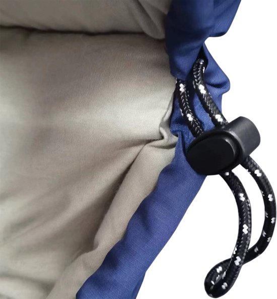 Polydaun AKKA - slaapzak - met capuchon - ripstop - 85x230 cm - blauw/grijs van Poly — afbeelding 3