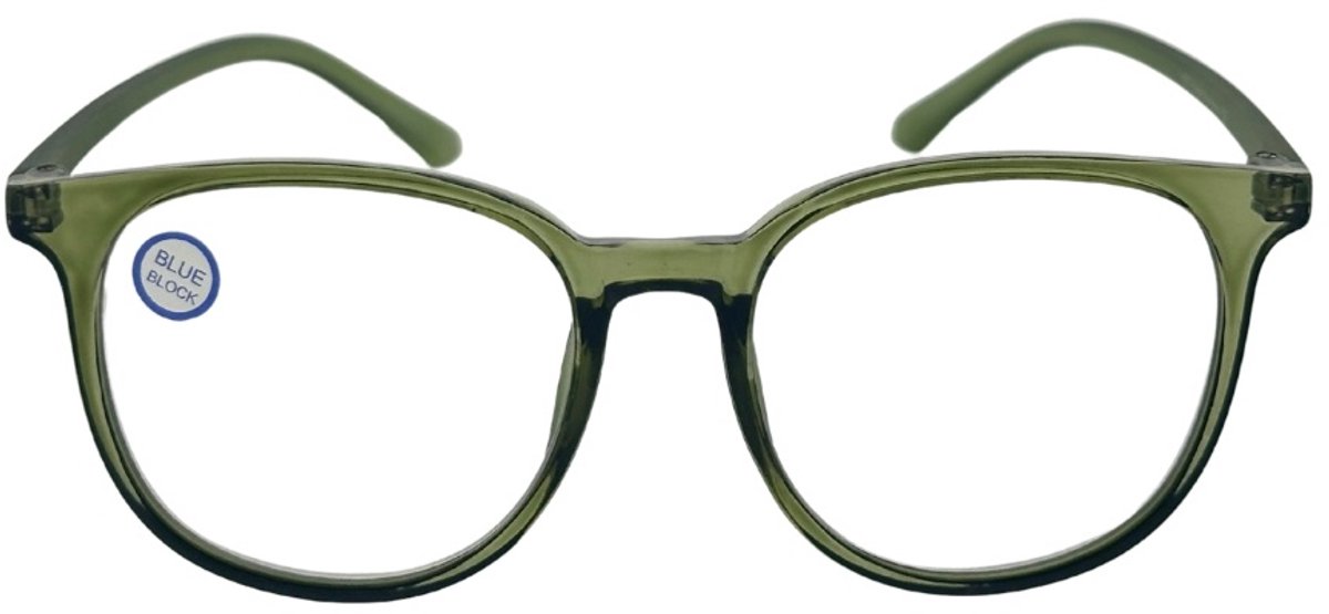Fangle Computerbril Big Round double Olive +3.0