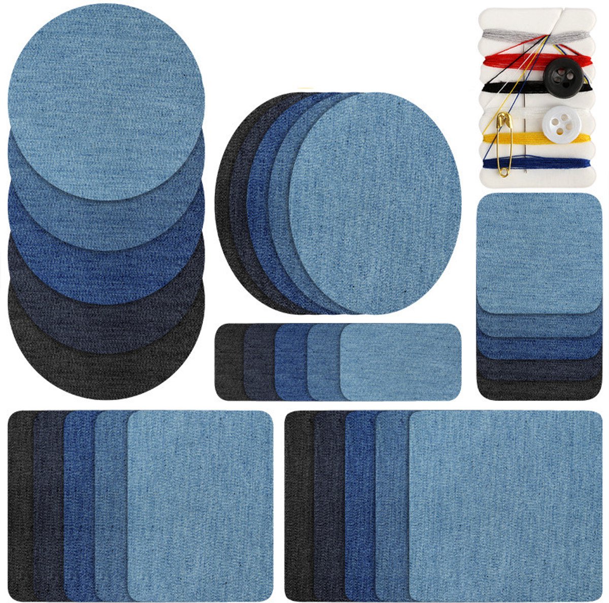 Opstrijkbare reparatiepatches voor jeans 30 stuks