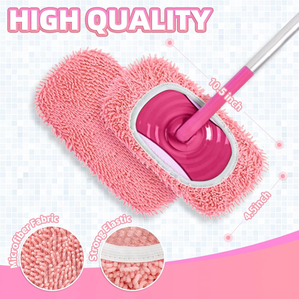 Chiffons De Vadrouille Réutilisables Microfibre/peluche Corail - Lot De 4, Compatible Swiffer - Nettoyage Humide Ou Sec