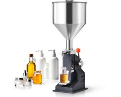Handmatige Pasteivulmachine voor Vloeistoffen, Verstelbaar, met Trechter, 5-100 Ml Roestvrijstalen Flessenvuller voor Diverse Vloeistoffen Zoals Melk, Water, Sap, Etherische Olie