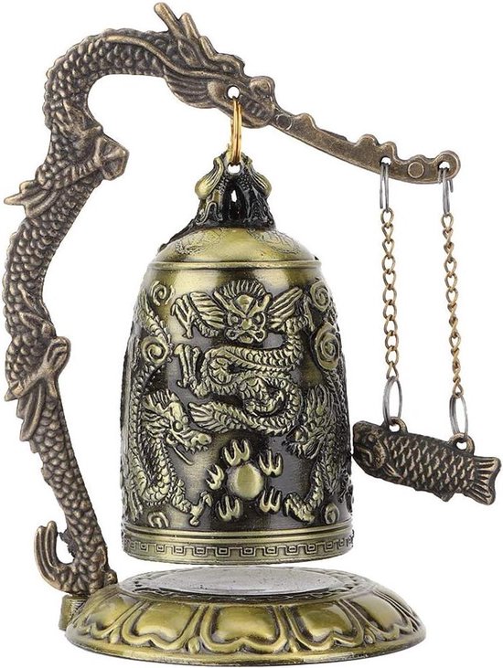 Retro Boeddhistische Bel met Drakentotem