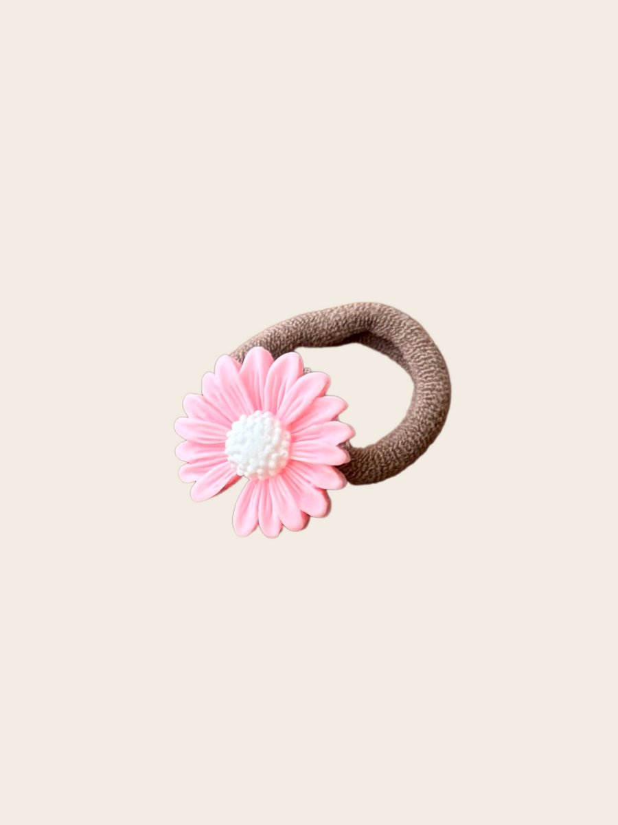 Haarelastiek Madelief - Roze - Haarelastieken voor Meisjes & Baby - Haaraccessoires voor Kinderen - Handgemaakt