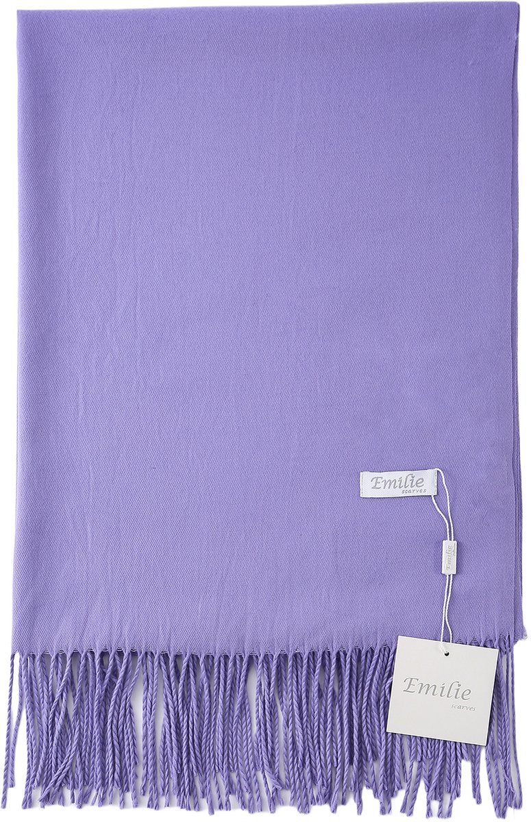 Emilie Collection - sjaal - omslagdoek - pashmina - lavendel paars - 200X70CM - 100% Gerecycled polyester