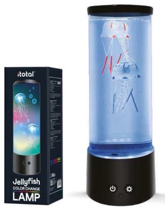 i-Total Lavalamp - Lava Lamp - Jellyfish - Sfeerlamp op USB en/of Batterijen - 29.6x10.5 cm - Met Afstandsbediening - Verander in 16 Kleuren - XL2496 — afbeelding 3