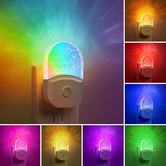 Sounix LED Nachtlampje - Nachtlampjes Plug In Wall - Kleurveranderend Nachtlampje - 8-kleuren RGB - met Schemer tot Dageraad Sensor - 2 stuks van Sounix — afbeelding 2