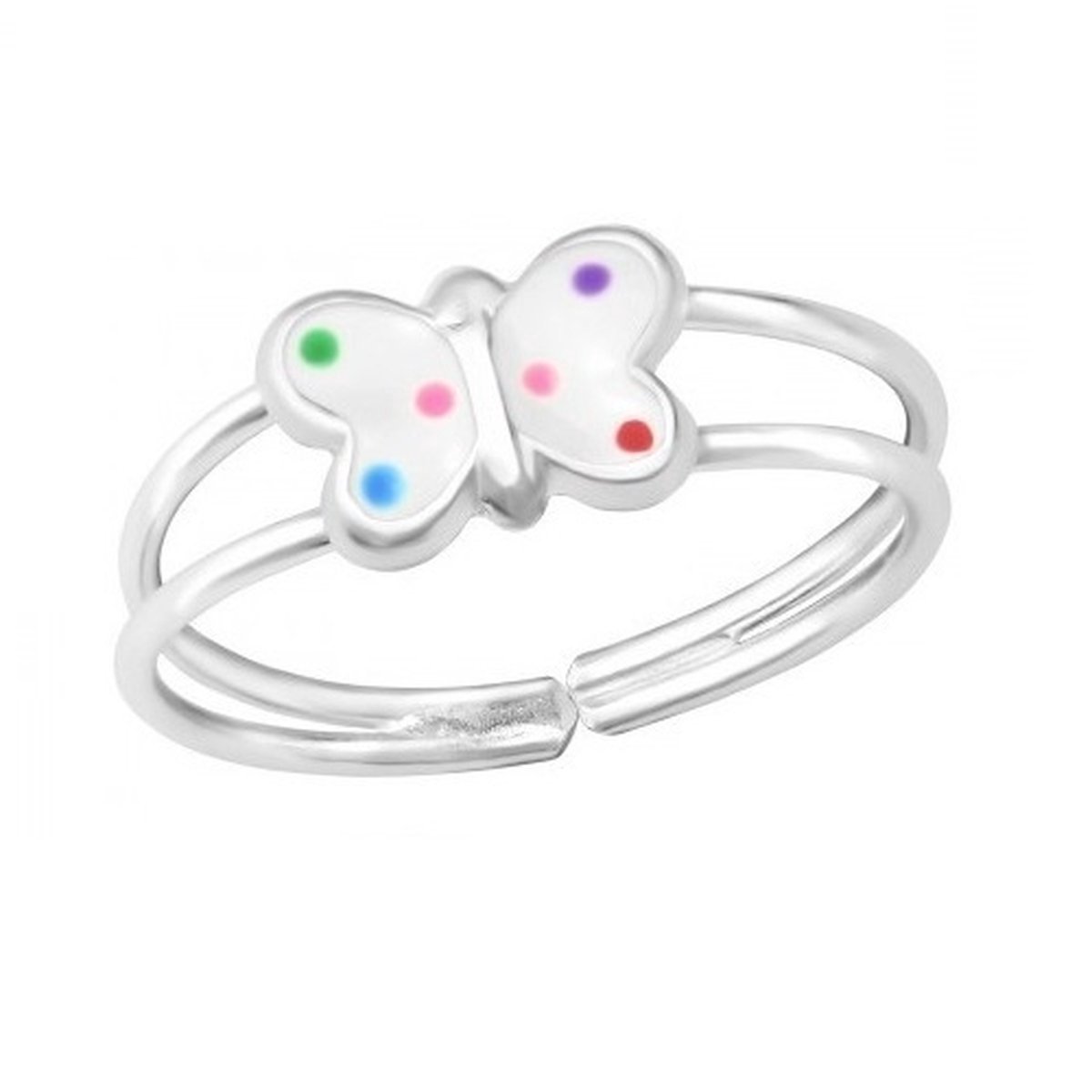 Kinderring - Vlinder - Echt Zilver - Ring - Cadeau - Verjaardag - Communie