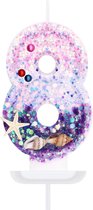 Roze Paarse Zeemeermin Verjaardagskaars 74 cm Happy Birthday - Zeemeermin Schelp Oceaan Thema Taart Decoratie - Jongen Meisje Verjaardagsfeestje Benodigdheden - Sprankelend & Uniek