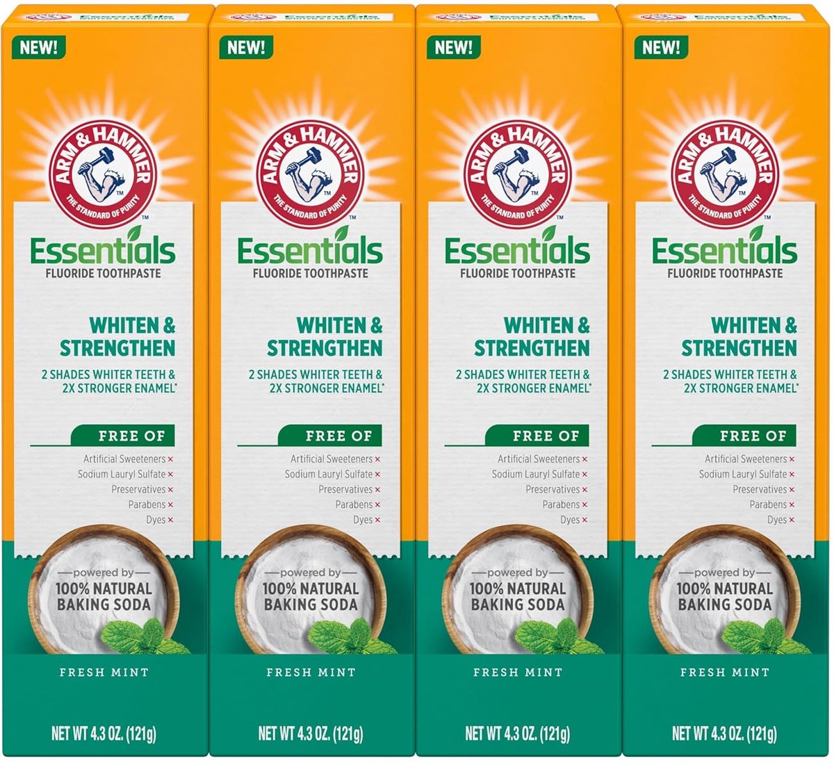 Arm & Hammer Essentials Tandpasta – Whiten & Strengthen – Met Fluoride & Baking Soda – 484 g