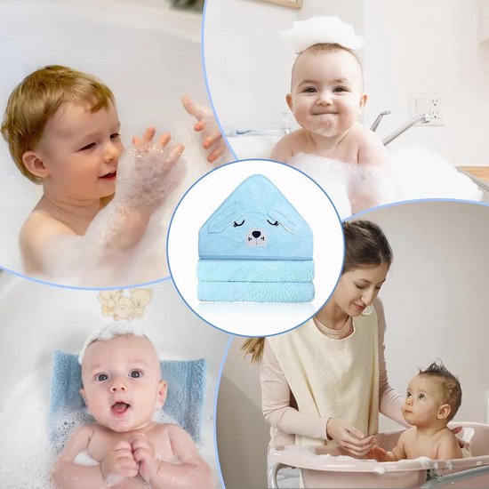 Babyhanddoek met capuchon - Ultrazachte handdoek voor jongens en meisjes - Absorberende babybadhanddoek met uniek dierenontwerp - Voor pasgeboren baby jongen en meisje — afbeelding 3