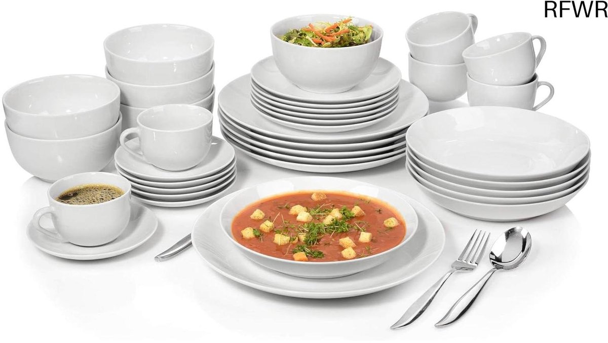 RFWR® Elegante 36-delige porseleinen servies set voor elk tafel
