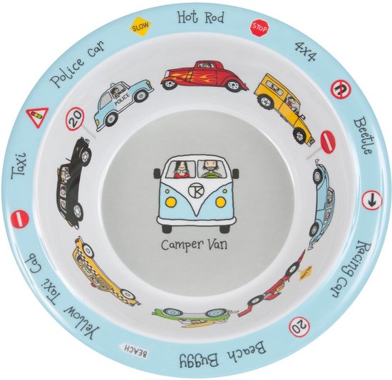 Auto's kinder servies set melamine (bord + kom + bekertje + lepel) - Tyrrell Katz van Tyrrell Katz — afbeelding 3