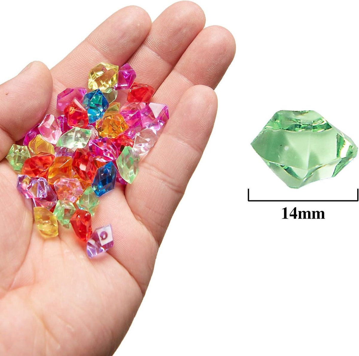 Ptyism 300 stuks acryl diamanten voor kinderen, edelstenen voor kinderen, acryl, diamanten voor bruiloft, feest, vaasvulling, kunsthandwerk, decoratie, piratenschatzoek