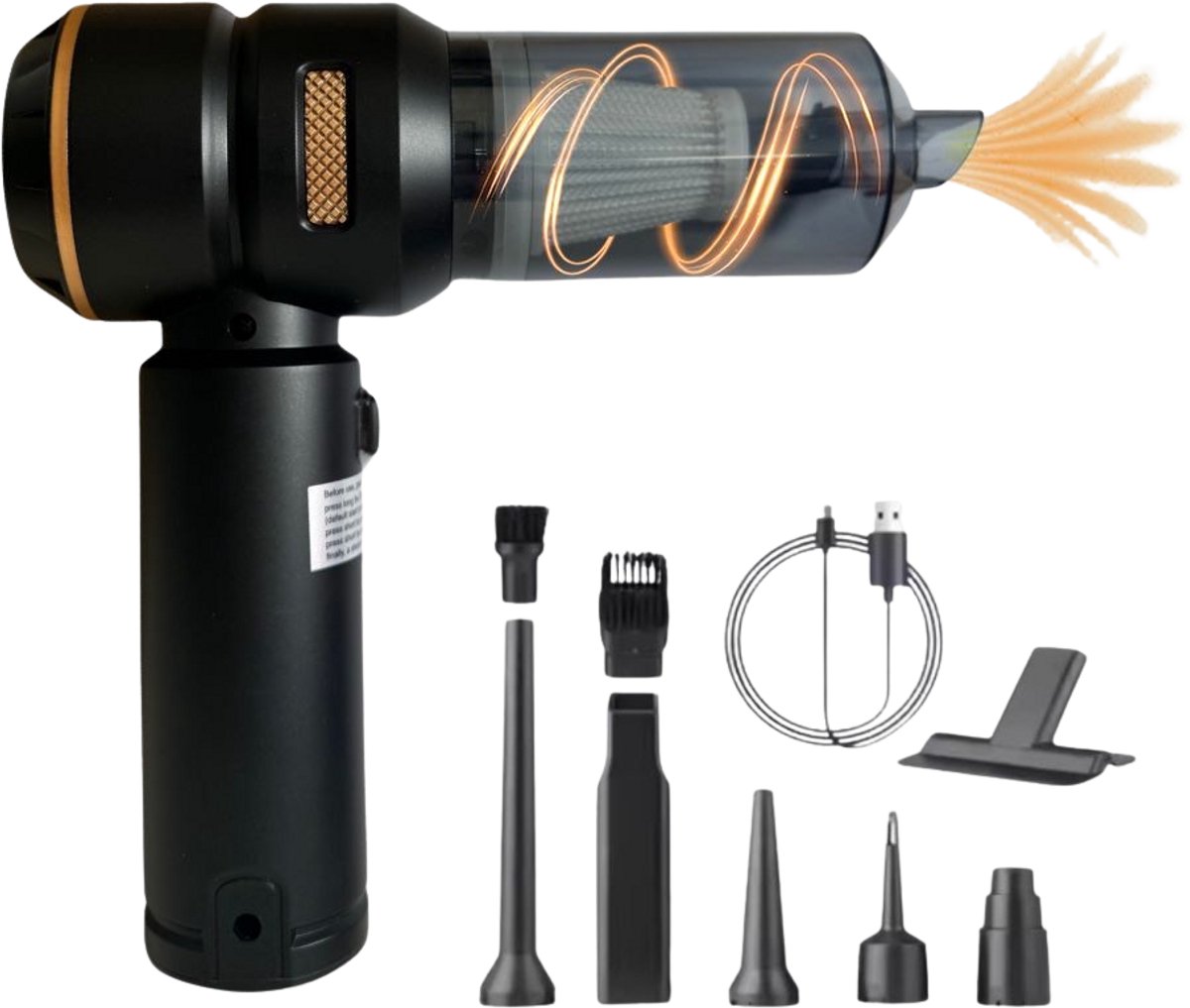 Selou Draadloze Auto Stofzuiger 18000PA Zwart met 9