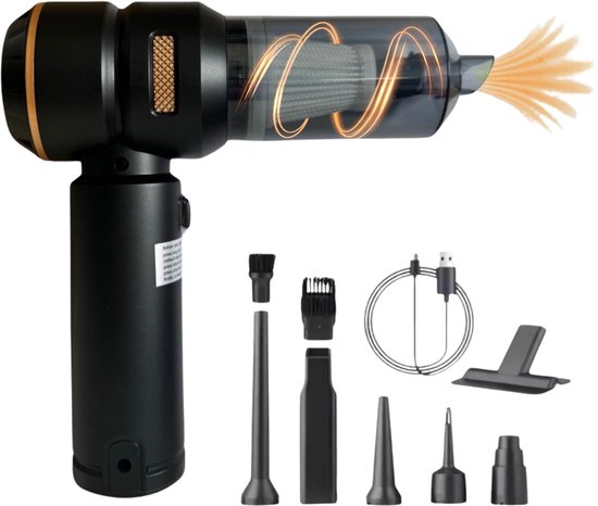 Selou Draadloze Auto Stofzuiger 18000PA Zwart met 9 - Selou - €39,99