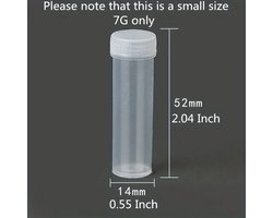 MGM Trading - 50st Mini Plastic Containers 7ml - Perfect voor Kralen, Sieradenopslag, Knutselen & Medicatie, Spacer Kralen voor Sieraden Maken, Kleine Capaciteit