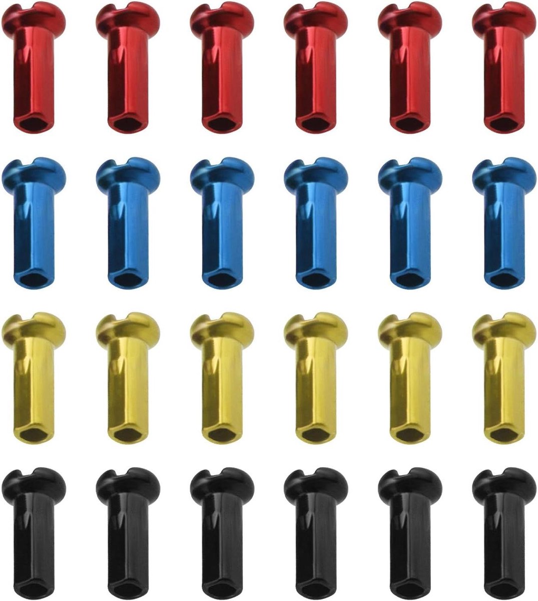 Allecto Plus - 100 stuks Fietsspaken Nippels voor Mountainbike en Racefiets - Stalen Spaken - Zwart Rood Blauw Goud - 14G/2 mm Diameter - Reserveaccessoires - Bescherming