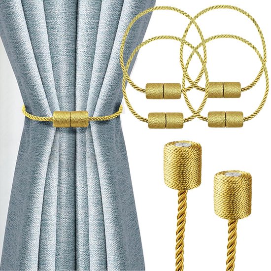 Gordijn Kwast Tiebacks Gordijn Holdbacks - Bevestigingsmiddelen Voor Gordijnen Luxe Gordijn Touw Bind Ruggen Gouden Kwast Tiebacks Voor Gordijnen Goud Set Van 2
