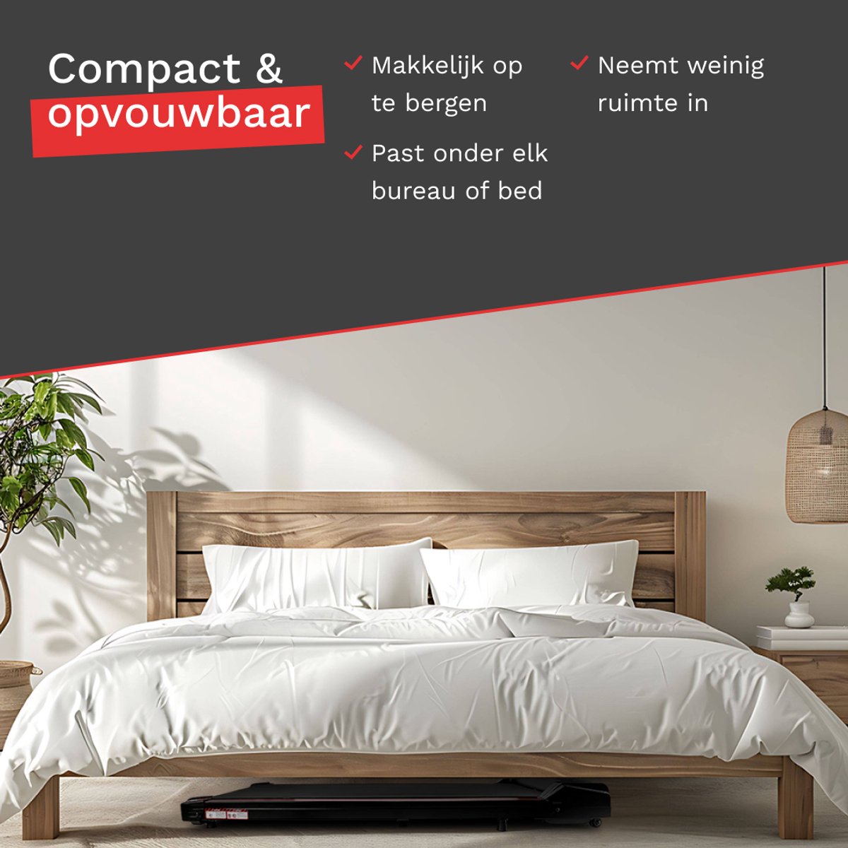 Afbeelding 2 van Clenvy - Loopband - Walking pad - Wandelband - 1-6km/u - Opvouwbaar - Incl. App