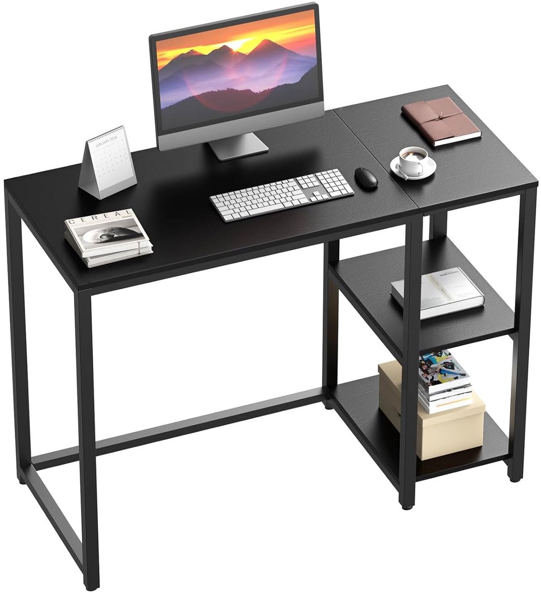 Stevig Computerbureau - Groot Opslag - Modern Design - Zwart