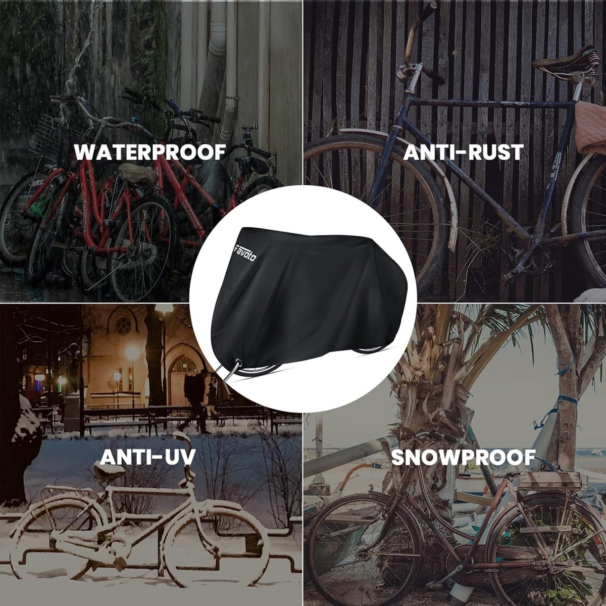 RFWR® Waterdichte Fiets Cover voor 2 Fietsen - UV, Wind- en Sneeuwbestendig