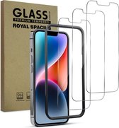 GLASS SCREEN PREMIUM TEMPERED ROYAL SPACIUS screenprotector voor iPhone, met 3 protectors.