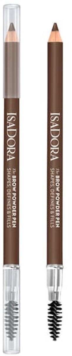 IsaDora Brow Pencil - Brow Powder in Pencil Form - Dense & Defined Eyebrows - Long-lasting Result - With Eyebrow Brush - Brow Pencil Hair Drawing - Black
