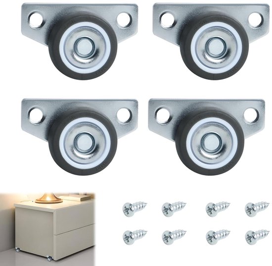 Allecto Plus - Universele meubelwielen set van 4 stuks inclusief