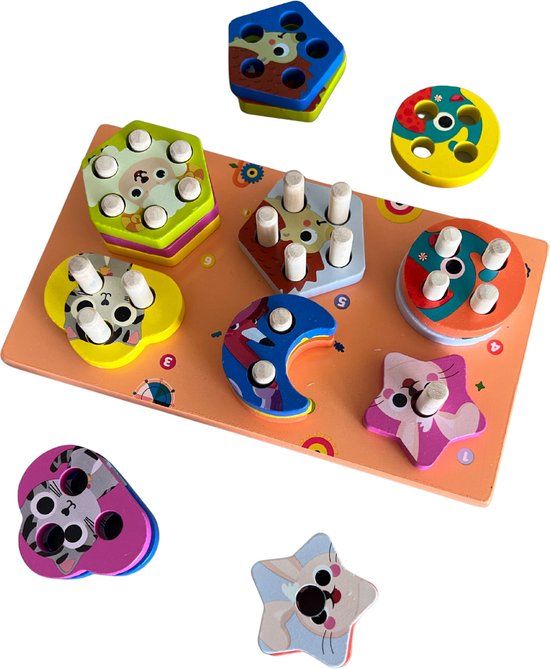 Clairez - Houten Speelgoed - Vormenstoof - Vormenpuzzel - Educatief Speelgoed - Montessori Speelgoed van Merkloos — afbeelding 3