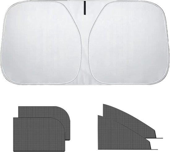 Auto Zonnescherm Voor VW T5 T6 3 STKS Zonnescherm Voorruit Bescherming Set Interne Thermische Blind Window Cover Set Autoruit Zonnescherm