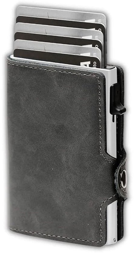 Wallet pro - Premium Wallet Slim - Porte-Cartes Marron - 7 Cartes + Billets - Porte-Cartes de Crédit RFID - Porte-Cartes Homme & Femme - Porte-Cartes Extensible - Porte-Cartes - Porte-Cartes Cartes - Carbone