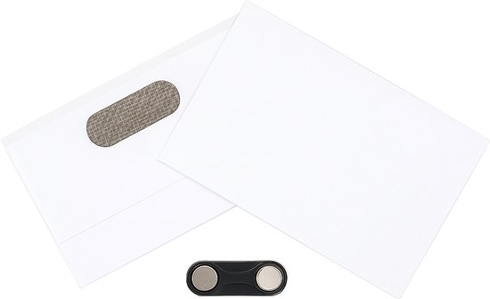 Smeba - Badges nominatifs aimantés - 57x90 mm - 12 pièces