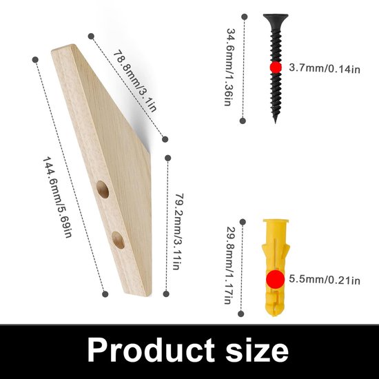 Houten Wandhaken, 4-pack Kapstokhaken Wandgemonteerde Rustieke Houten Haken Heavy Duty Robe Hook Hat Rack Haken Voor Het Ophangen Van Handdoeken Beukenhout Houten Wandhaken, 4-pack Kapstokhaken Wandgemonteerde Rustieke Houten Haken Heavy Duty Robe Hook Hat Rack Haken Voor Het Ophangen Van Handdoeken Beukenhout